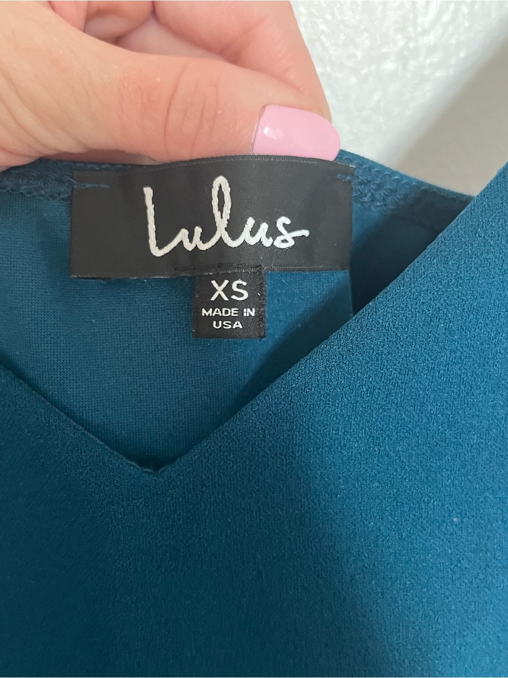 Lulu's Teal Wrap-Front Mini Dress - Picture 3 of 4